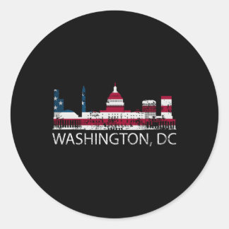 Washington DC Capitol Hill, Amerikaanse vlag Ronde Sticker