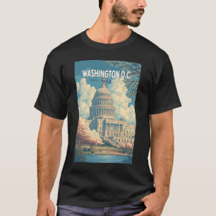 Washington DC Capitol Reis Kunst Vintage T-shirt