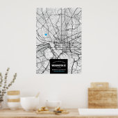 Washington, DC. Carte de la ville + Poster de votr (Cuisine)