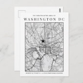 Washington, DC. Carte de ville + repère d'emplacem (Devant / Derrière)