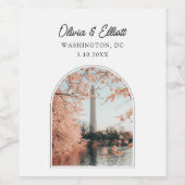 Washington DC Cherry Blossom Bruiloft Wijn Label Etiket (Enkel label)
