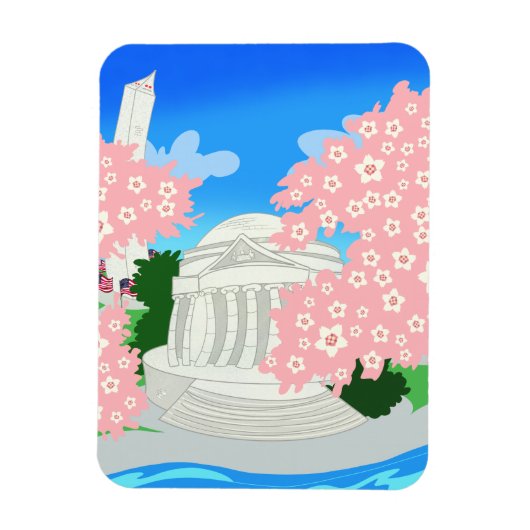 Washington DC Cherry Blossom Magnet Magneet (Verticaal)