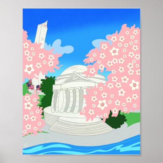 Washington DC Cherry Blossom Poster (Voorkant)