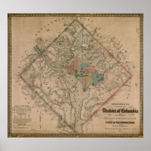  Washington DC Civil War Defences Map (1864) Poster