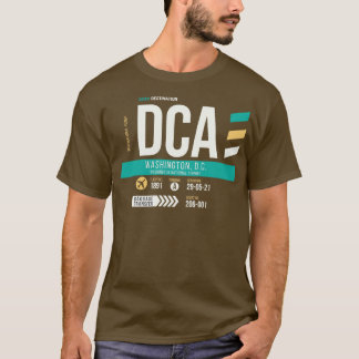 Washington DC DCA Airport Code Bagage Label T-shirt