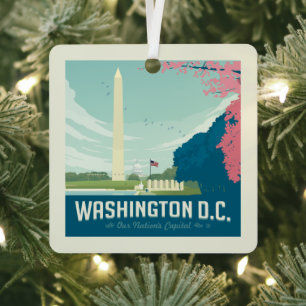 Washington DC De hoofdstad van ons land Metalen Ornament