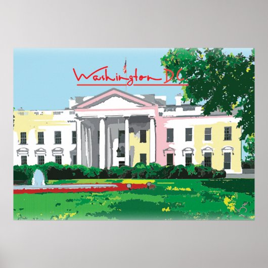Washington DC - Digitaal schilderij in White House Poster (Voorkant)
