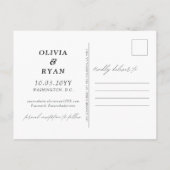 Washington DC Enregistrer la date Mariage de carte (Dos)