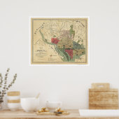Washington DC Environs Map door Silversparre 1887 Poster (Keuken)