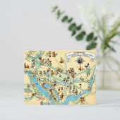 Washington, DC.  Funny VintageMap Briefkaart (Staand voorkant)