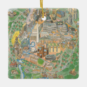 Washington DC Geïllustreerd Ornament