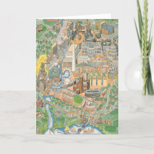 Washington DC Geïllustreerd Uitzicht Kaart