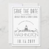 Washington DC | Gestileerde skyline De datum opsla Kaart (Voorkant)