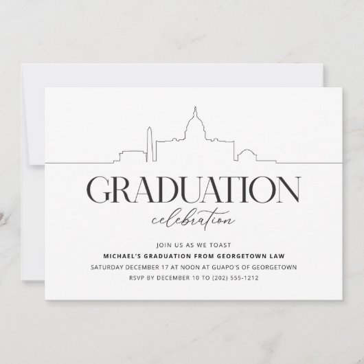 Washington DC Graduation Party Uitnodiging (Voorkant)
