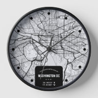Washington, DC. Horloge de la carte de ville