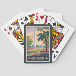 Washington DC Illustratie Reis Kunst Aangepast Pokerkaarten