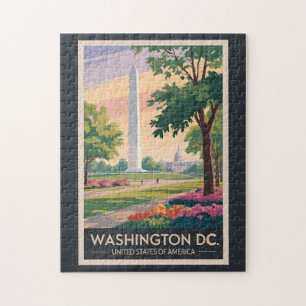 Washington DC Illustratie Reis Kunst Vintage Legpuzzel