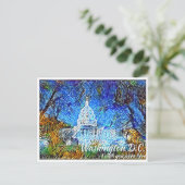 Washington DC Impressionistisch Amerikaans Capitol Briefkaart (Staand voorkant)