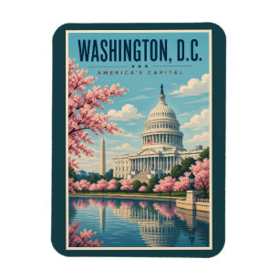 Washington DC Kersenbloesem Illustratie Reis Magneet