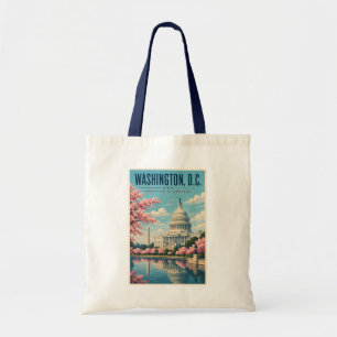 Washington DC Kersenbloesem Illustratie Reis Tote Bag