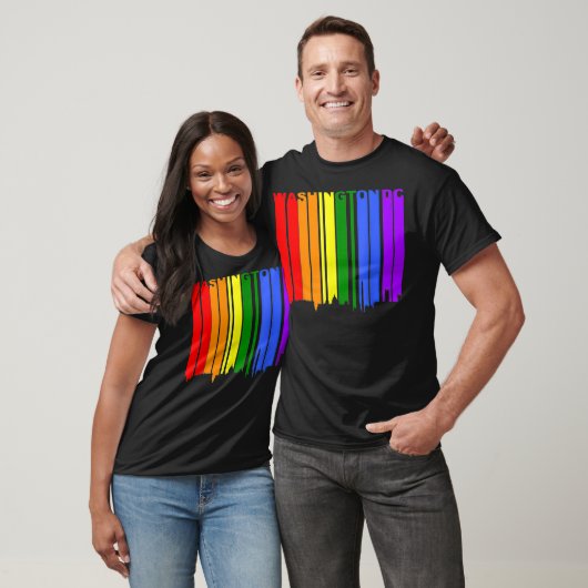 Washington DC LGBTQ Gay Pride Rainbow Skyline  T-shirt (Unisex)