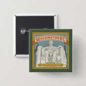 Washington DC | Lincoln Memorial Vierkante Button 5,1 Cm (Voorkant /achterkant)