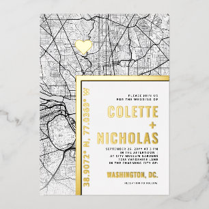 Washington, DC Love Locator   Stadsweddenschap Folie Uitnodiging
