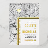 Washington, DC Love Locator | Stadsweddenschap Folie Uitnodiging (Voorkant)