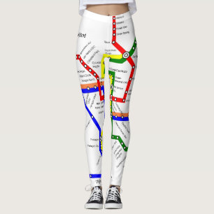 Washington DC Metro Subway Map Legging