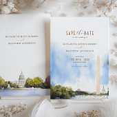 Washington DC Monument Wedding Save the Date Kaart