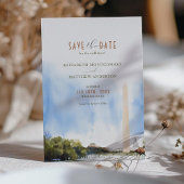 Washington DC Monument Wedding Save the Date Kaart