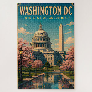 Washington DC-monumenten en Capitol Skyline Legpuzzel