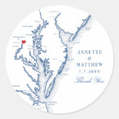 Washington DC Navy bruiloft gunst Ronde Sticker (Voorkant)