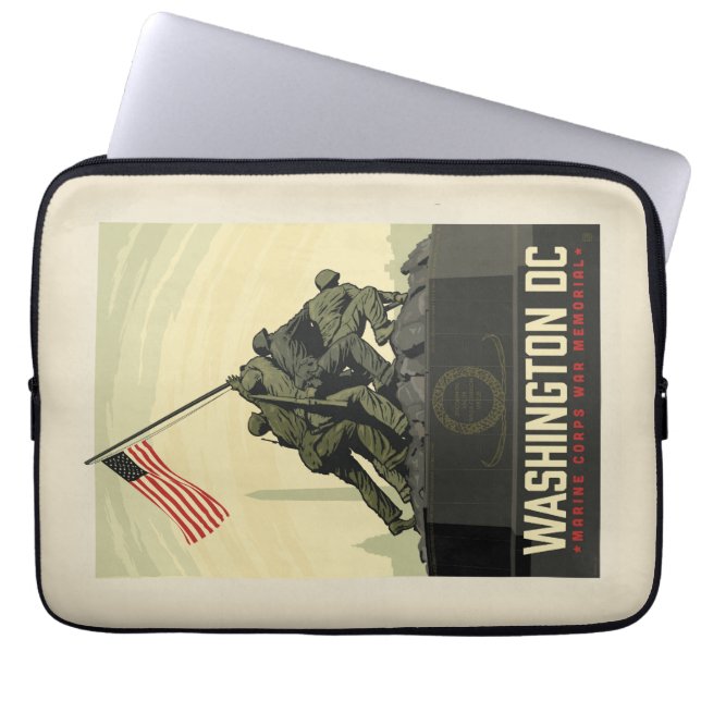 Washington, DC | Oorlogsmonument van het Korps Mar Laptop Sleeve (Voorkant)