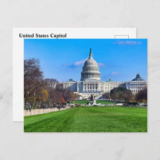Washington DC Oriëntatiepunten Capitool Briefkaart (Voorkant / Achterkant)