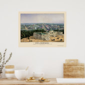 Washington, DC Panorama Map - 1852 Poster (Keuken)