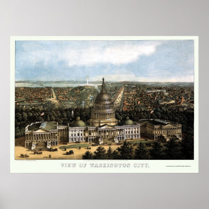 Washington, DC Panorama Map - 1871 Poster