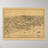 Washington, DC Panorama Map - 1872 Poster (Voorkant)