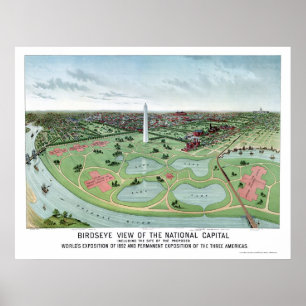 Washington, DC Panorama Map - 1888 Poster