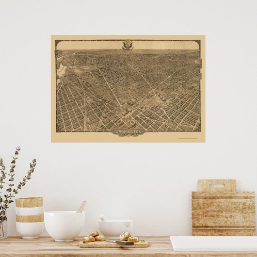 Washington, DC Panoramic Map - 1921 Poster (Keuken)