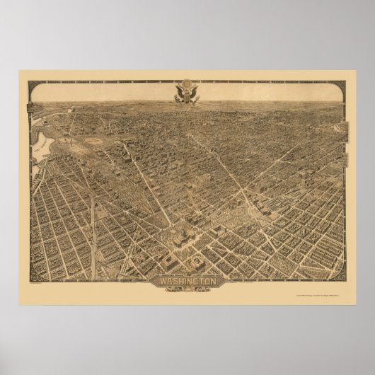 Washington, DC Panoramic Map - 1921 Poster (Voorkant)