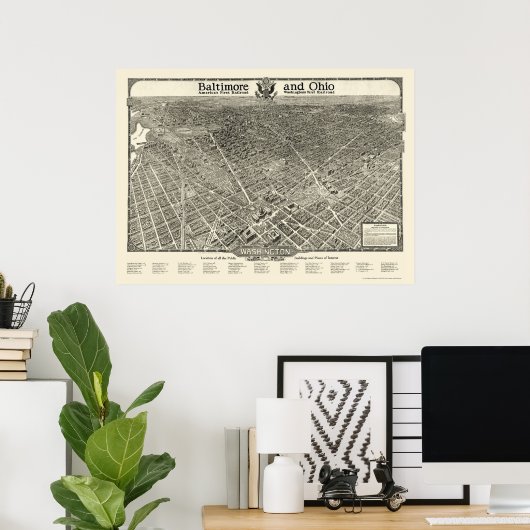 Washington, DC Panoramic Map - 1923 Poster (Thuiskantoor)
