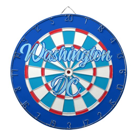 Washington DC Patriottisch Rood Wit en Blauw Ontwe Dartbord (Voorkant)