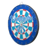Washington DC Patriottisch Rood Wit en Blauw Ontwe Dartbord (Voorkant Rechts)