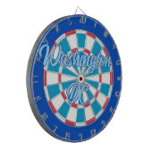 Washington DC Patriottisch Rood Wit en Blauw Ontwe Dartbord (Voorkant Links)