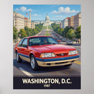 Washington DC Prestatie wegen jaren tachtig 1987 Poster