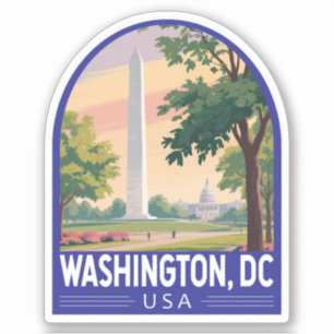 Washington DC Reis Kunst Embleem Sticker