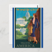  Washington DC-reisillustratie Briefkaart (Voorkant / Achterkant)