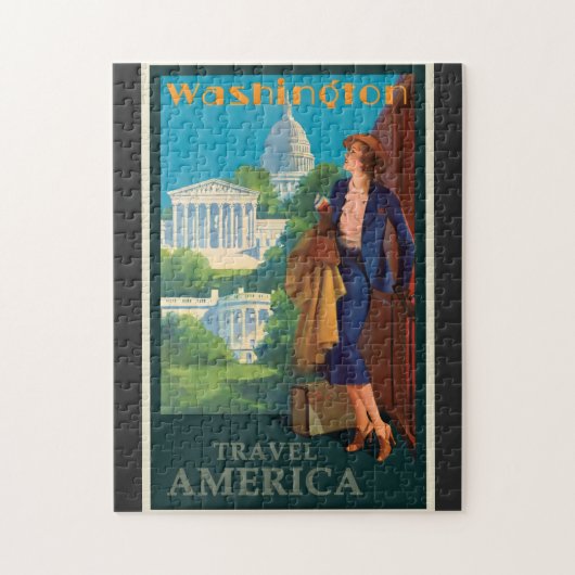 Washington DC-reisillustratie Legpuzzel (Verticaal)