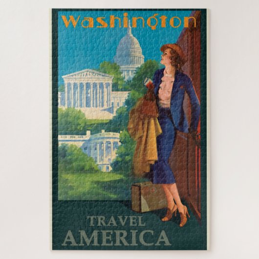Washington DC-reisillustratie Legpuzzel (Verticaal)